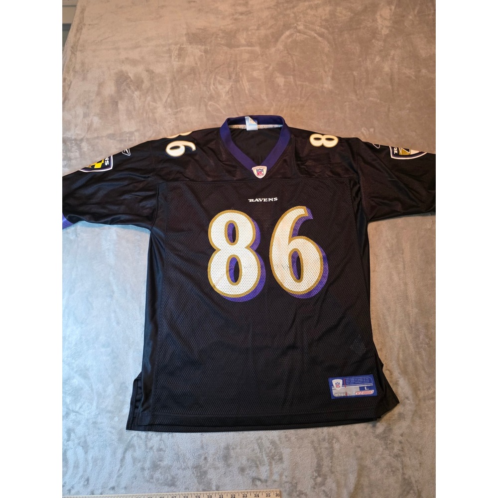 Reebok Football Jersey Mens Large Black Baltimore Ravens Todd Heap 86